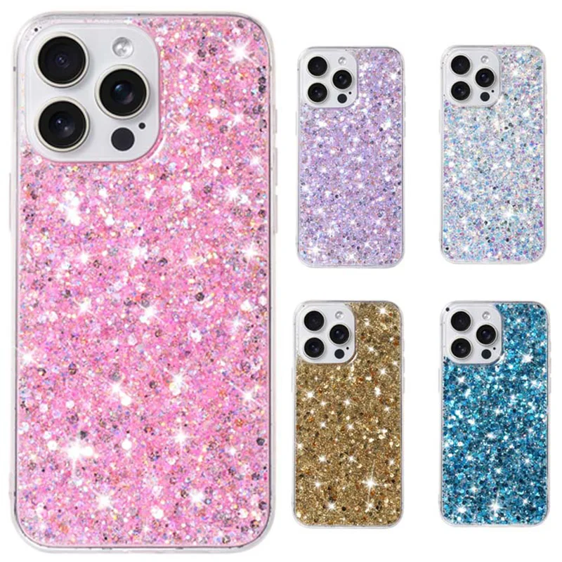 Starry Glitter Pink Sequin Phone Case For IPhone 17 air 16 15 14 13 12 ...