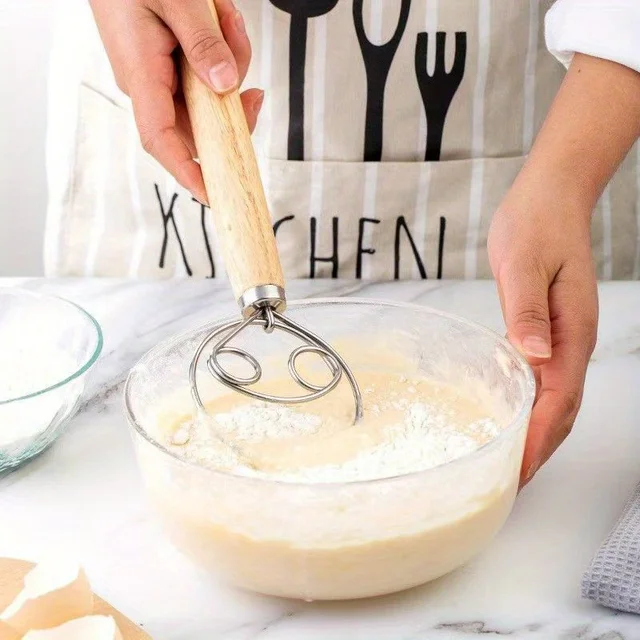 Mélangeur de pâte manuel fouet de pâte danois batteur à oeufs en acier inoxydable gâteau pâtisserie farines mélangeurs cuisine cuisson mélangeur outils 1