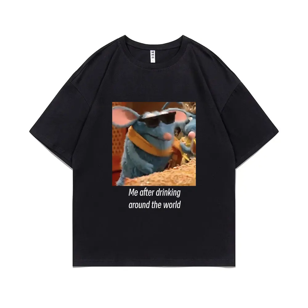 

Funny Tutter Me After Drinking Around The World T-shirt Kawaii Cute Mouse Print Tshirt Men Women Cartoon Pure Cotton T Shirts