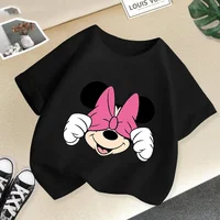T Shirt Cartoon Disney Baby Kids Boys Girls Children Mickey Mouse Short Sleeve Summer Clothing Kawaii Minnie Print Tee Toddler 1