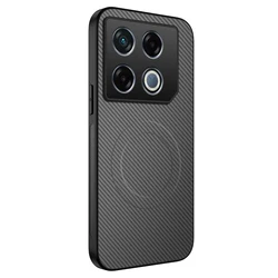 Luxury Carbon Fiber Slim Magnetic Shockproof Phone Case with Lens Camera Protection for Infinix GT 30 Pro (Gray)