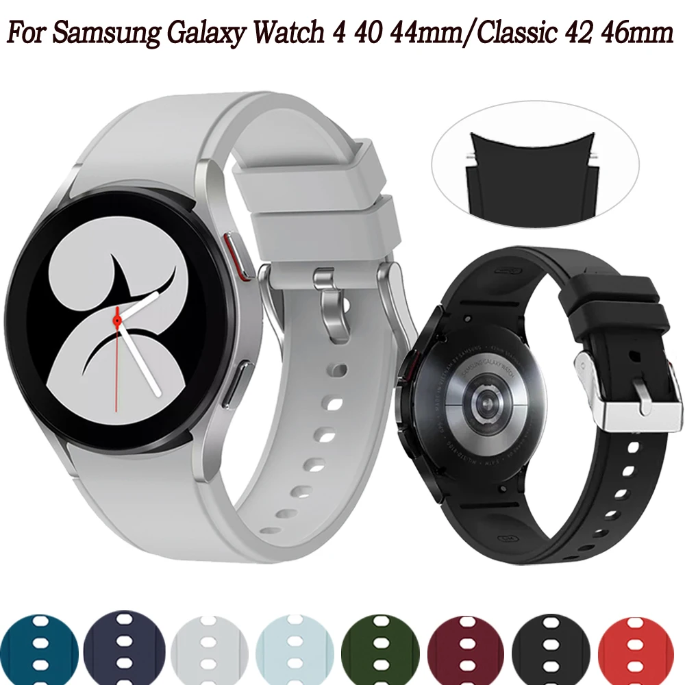 

Ремешок силиконовый спортивный с изогнутым концом для Samsung Galaxy Watch 4 Classic 46 42/Watch 4 44 40 мм