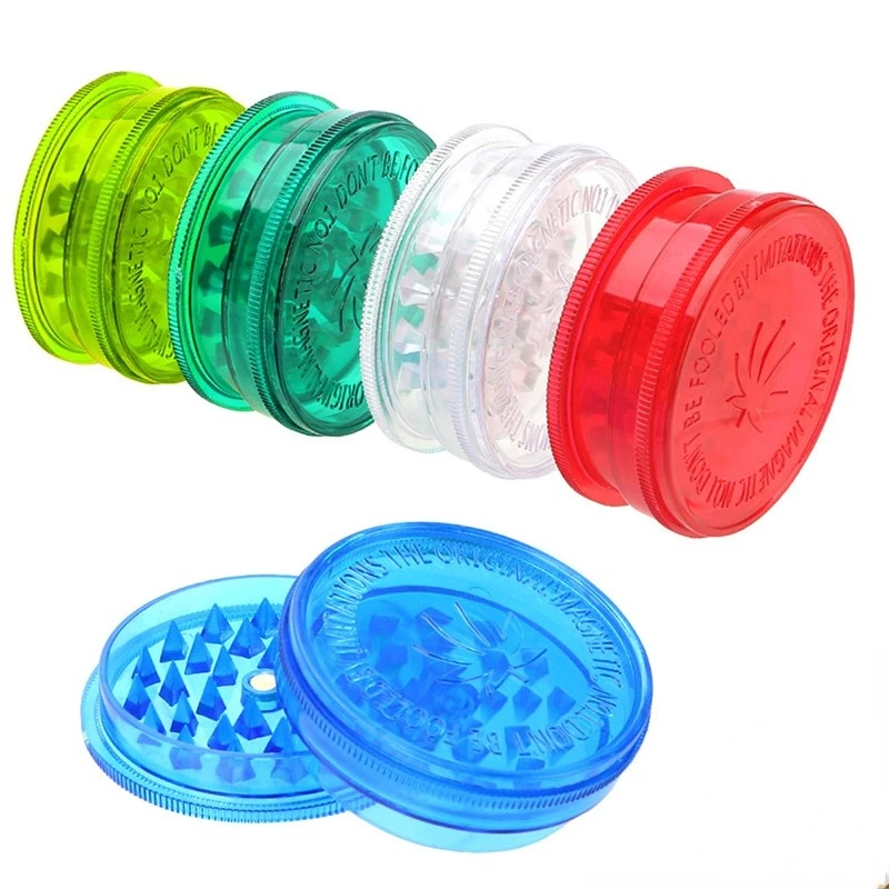 40mm 3 Layer Round Shape Plastic Grinder Herb Grinder Tobacco Spice Crusher Manual Cigarette Breaker nut spice grinder herb grinder herb spice grinder
