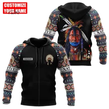

PLstar Cosmos Newest 3Dprinted Native Cheif Pattern Custom Name Harajuku Premium Streetwear Unique Unisex Hoodies/Sweatshirt/Zip