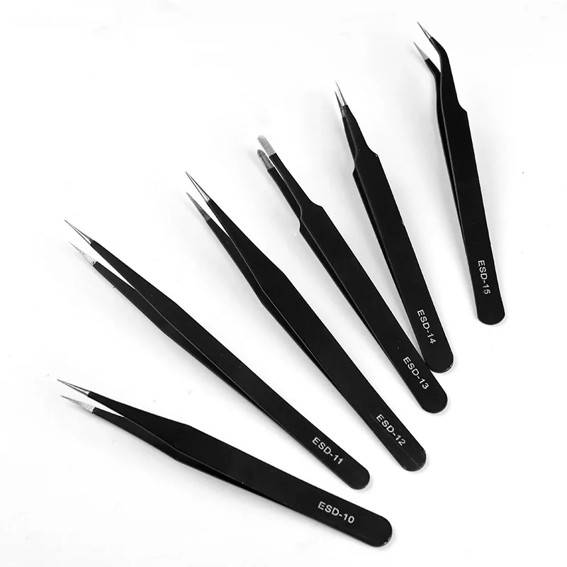 Anti-Static ESD Tweezers Set for Laboratory Work anti static tweezers precision tweezers tweezer tool esd anti static tweezers