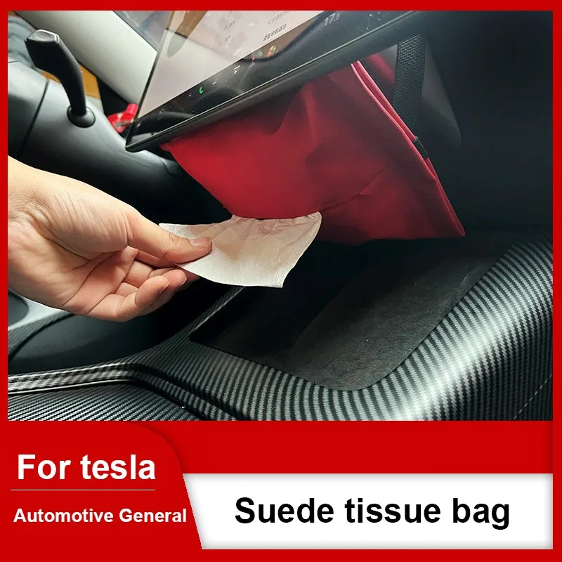 

Suitable for Tesla Model 3 Y Car Seat Central Control Screen Tissue Box Storage Bag Paper Bag