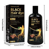 Shampoo colorant capillaire noir pur 3 en 1. Couleur riche longue durée, couverture des zones grises. Extraits biologiques de gingembre et de polygonum. Doux et efficace. 6