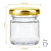 Mini Glass Jars Bulk Set of10/20,Round Small Honey Jars with Golden Lids, Canning Jar for Candle Making,Spice,Jelly,Jam,Wedding, 2