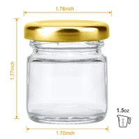 Mini Glass Jars Bulk Set of10/20,Round Small Honey Jars with Golden Lids, Canning Jar for Candle Making,Spice,Jelly,Jam,Wedding, 2