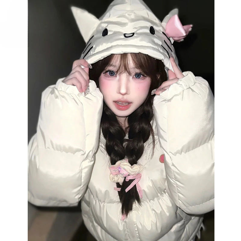 

Женская хлопковая куртка с капюшоном, в стиле Харадзюку