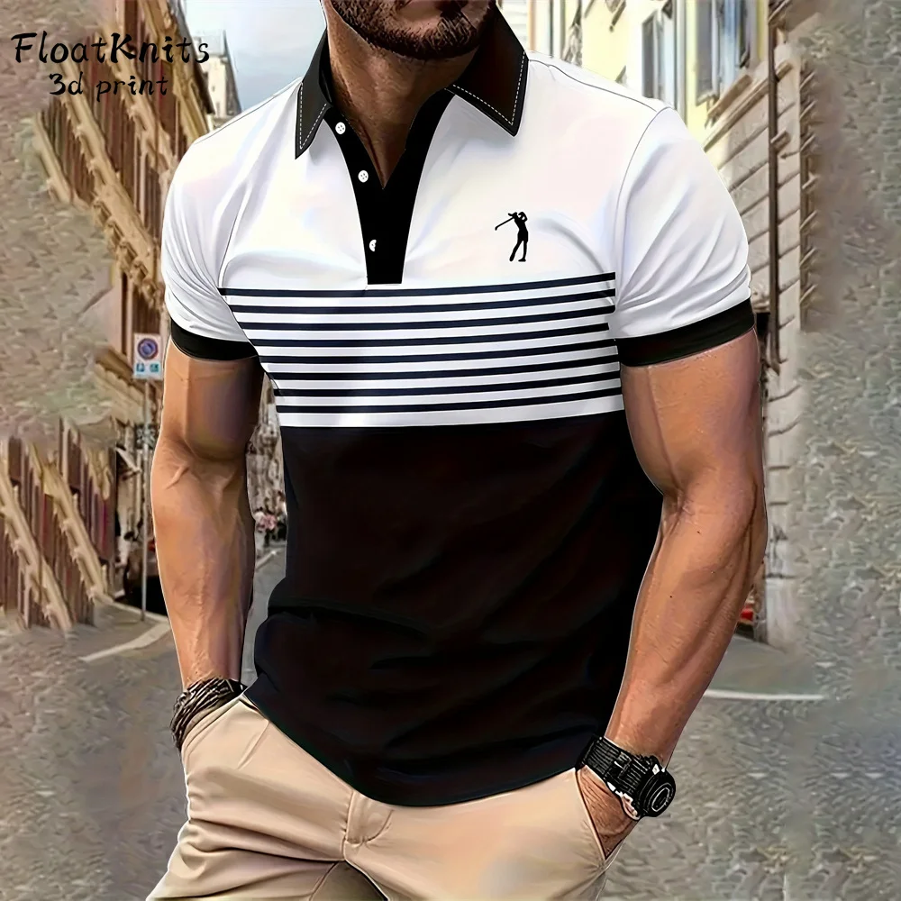 Minimalist Striped Men's Polo Shirt Fashion Top Lapel Short Sleeve Tee Business Men's Clothing Shirts for Man New in Tops & Tees 8 S0e4e232173e14b2ebdc980fd4a10bcbbk