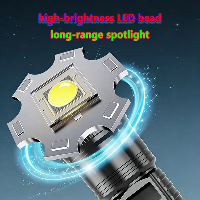 Ultra-Bright Rechargeable LED Tactical Flashlight - Long Range, Waterproof Torch for Outdoor Adventures & Emergencies