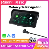 EKIY 5.0 inch Wireless CarPlay Moto Android Auto Portable Digital Motorcycle Dashboard GPS Motorcycle Navigation Display Screen