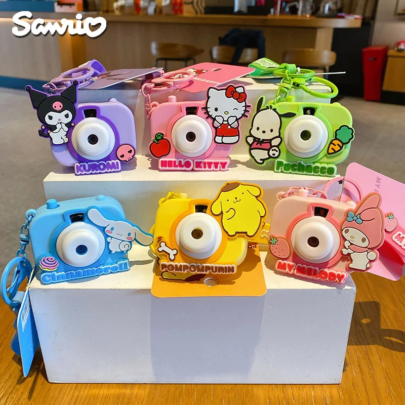 Key chain Sanrio Hello Kitty Cinnamoroll My Melody Kuromi Key Chain Projection Keyring Schoolbag Pendant