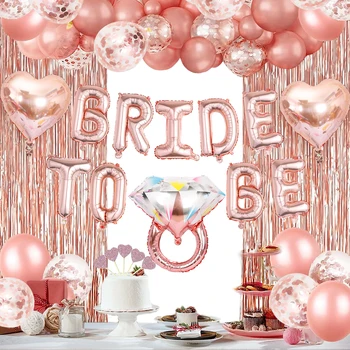 37 pezziBe a Bride Banner Anello in oro rosa Palloncini champagne Palloncini per addio al nubilato Festa di addio al nubilato
