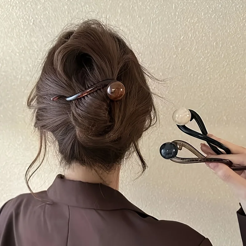 Einfacher Perlen-Haarspange mit einer einzelnen Linie, hochwertige gedrehte Haarnadel, für exquisite Frisuren, geeignet für Geburtstagsfeiern und den täglichen Gebrauch. – Detail 7