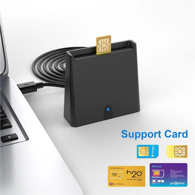 신기술 3X USB 스마트 카드 리더 ISO7816 칩 은행 카드 ID 카드 클래스 A, 클래스 B 및 클래스 C (5V, 3V 및 1.8V) 스마트 카드용