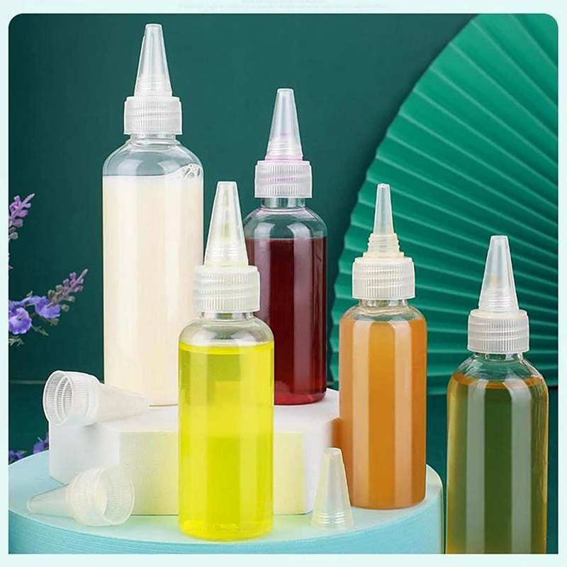 50pcs/lot 15ml Plastic Small Squeeze Bottles Clear Empty Squirt Bottles For  Paint Art Crafts - AliExpress