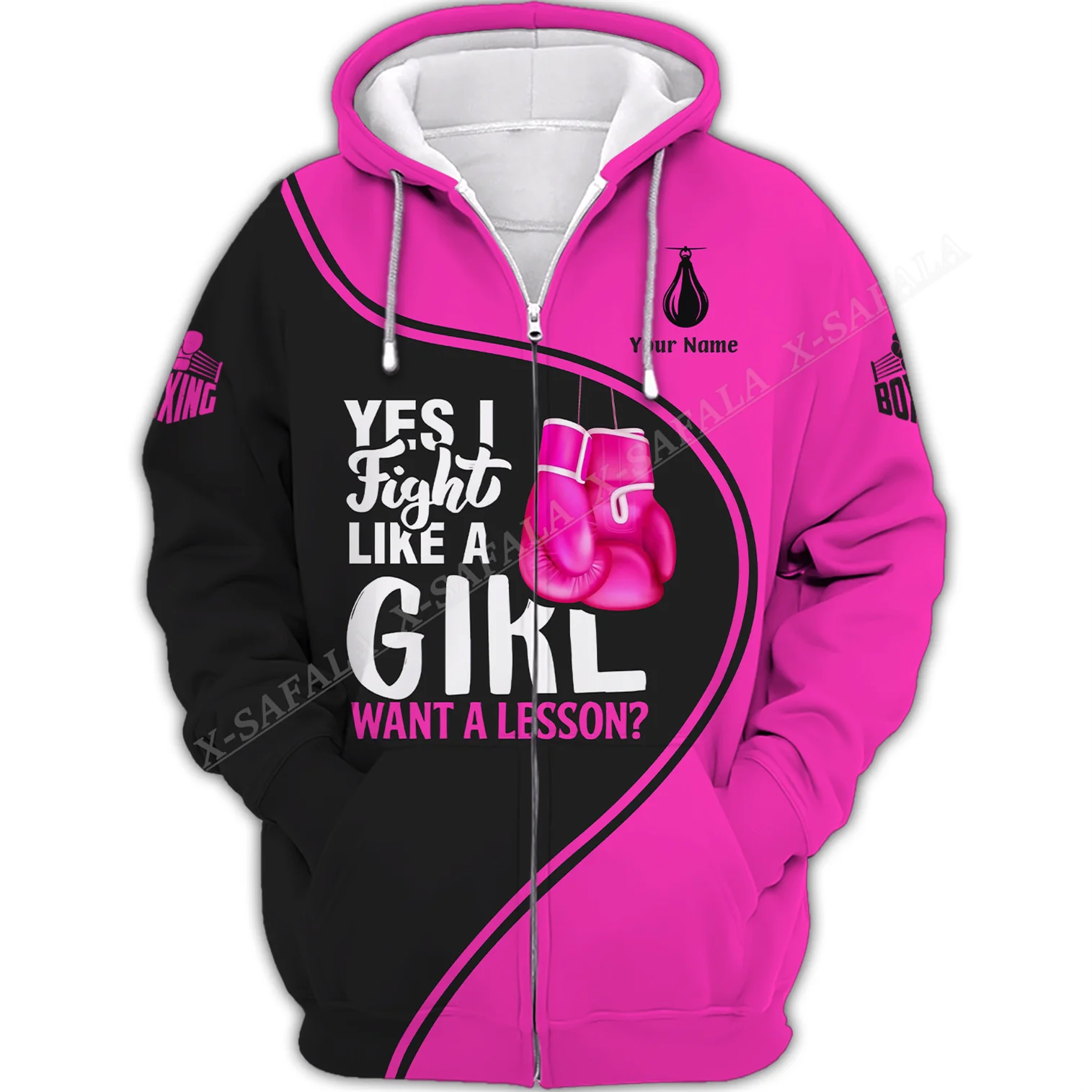 

Glove Pink Boxing Custom Name 3D Print Hoodie Hooded Men Girl Pullover Sweatshirt Jacket Jersey Tracksuits Shirt Jumper Sport