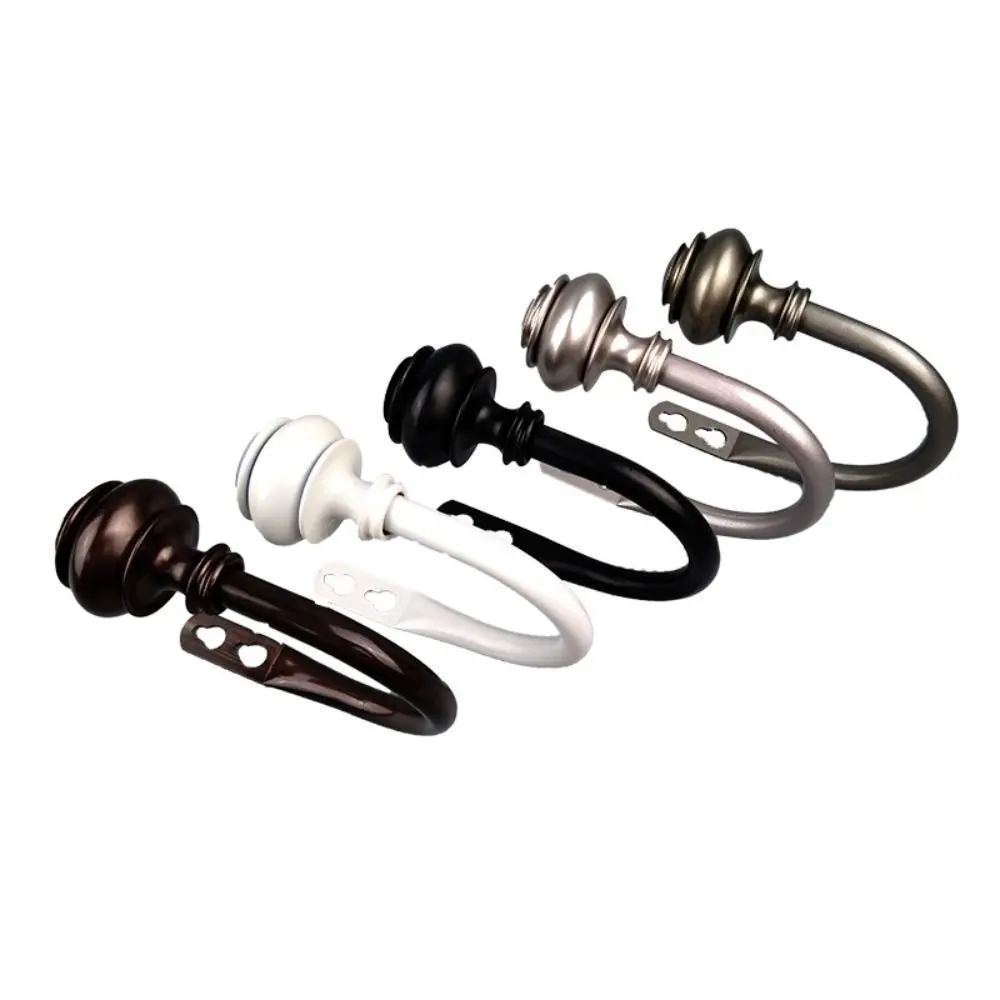 2Pcs Vintage Style Curtain Holdbacks U-Shaped Metal Curtain Hanging Hook with Screws Elegant Drapery Tie Backs Bathroom