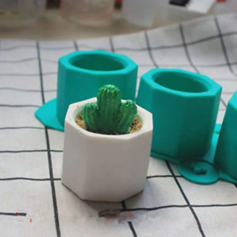 22*9.2*4.7cm Silicone Cactus Flower Pot Mold Ceramic Clay Craft Casting Concrete Cup Mold