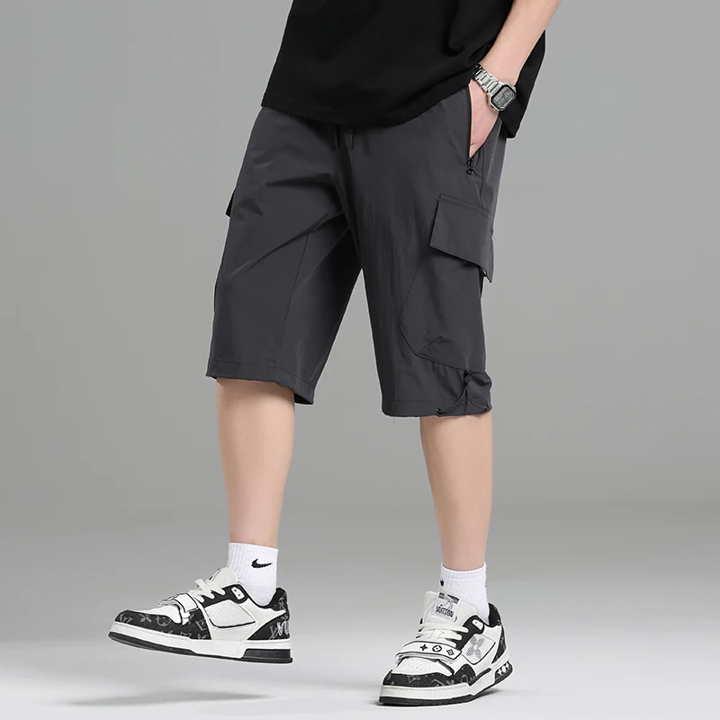 Summer New Korean Fashion Teenager Student Versatile Work Suit 5-Point Pants Men'S Quick Dry Ice Silk Sports Casual Shorts