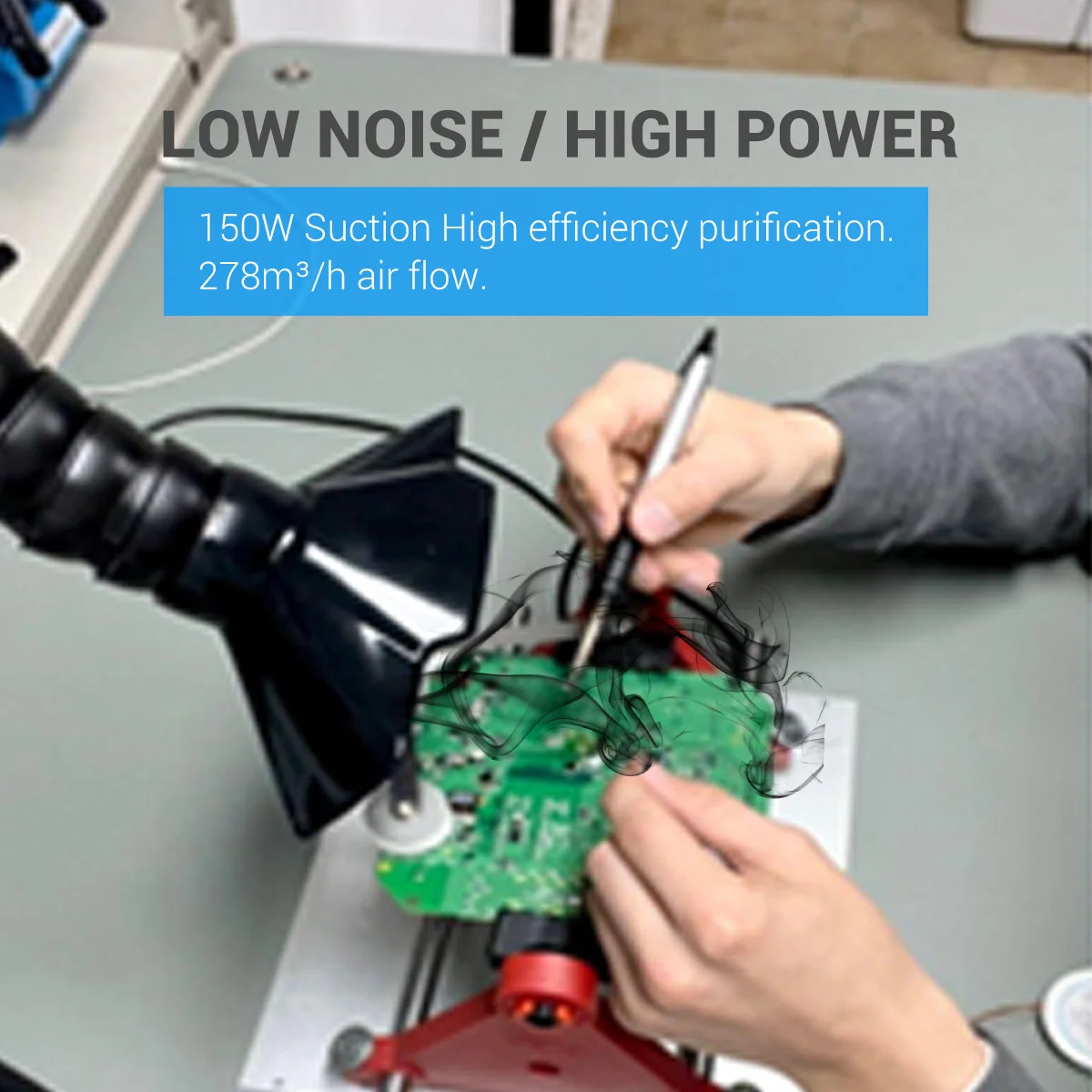Laser Fume Extractor LCD Display FES150D Soldering Smoke Absorber Purifier HEPA for Nail Salon,DTF Purifier,Laser Engraving 5