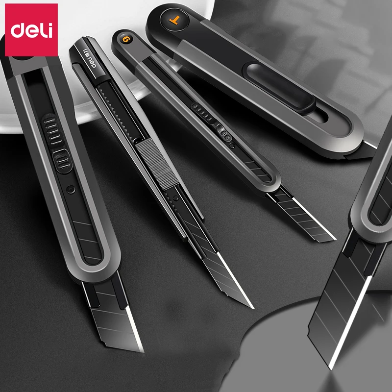 

Универсальный Нож Deli, несколько моделей, безопасные ножи с защелкой, острые лезвия для удаления обоев, экспресс-резак для бумаги, инструменты ручной работы