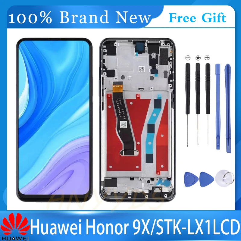 

6.59‘’ Original For Huawei Honor 9X Global Premium LCD Display Touch Screen 10 touch Digitizer Assembly Frame STK-LX1 lcd