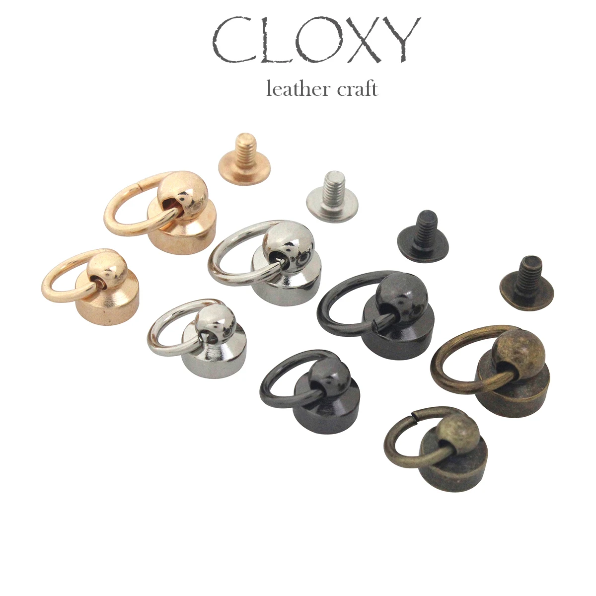 Metal Rivets Metal Studs Leather Rivets 10pcs Metal Ball Post With O Ring Studs Rivets Nail Screwback Round Head Spots Spikes Leather Craft phone case decor Accessories