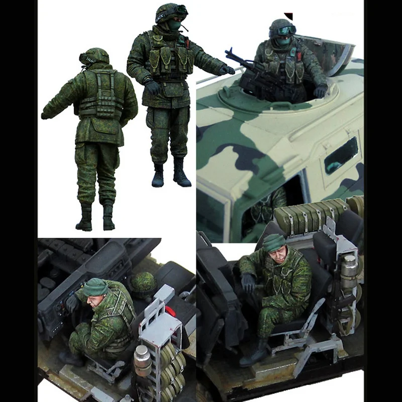 1/35 Kit Di Costruzione Di Modelli Di Figure In Resina Pressofusa Moderno Soldato Di Veicoli Blindati Armati Russi Giocattolo Non Assemblato E Non Ver