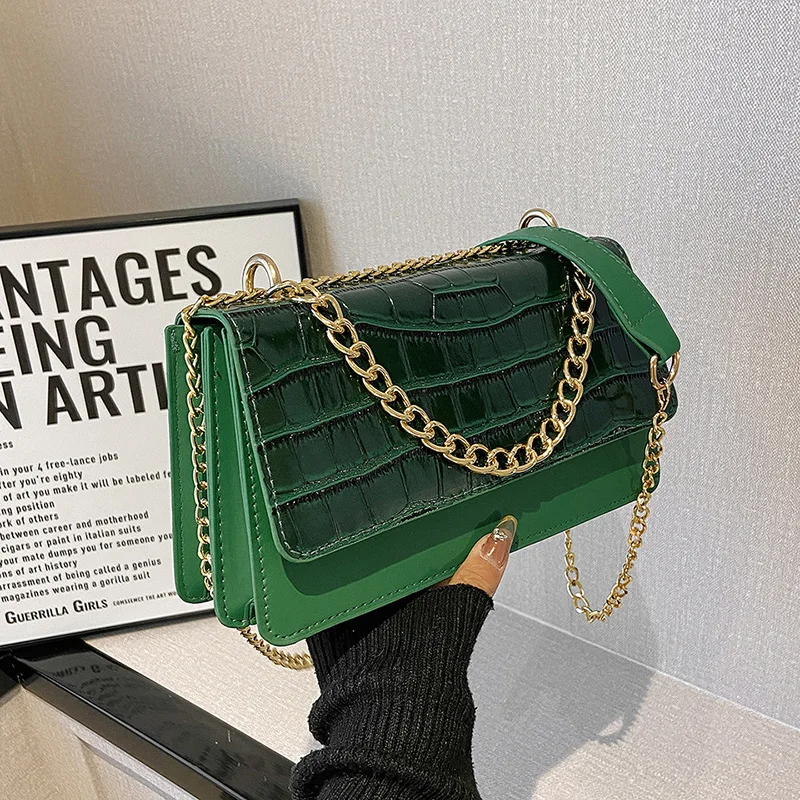 

Women's New Stone Pattern Shoulder Crossbody Chain Underarm Bag