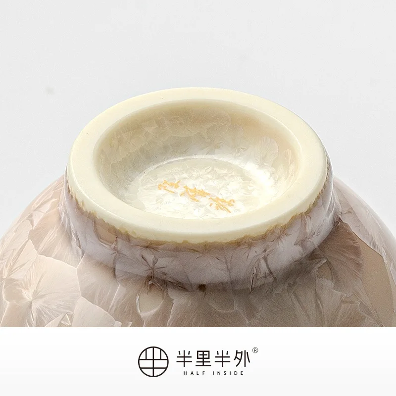 홈 그라데이션 가마변화 결정꽃 세라믹 삼색 뚜껑 그릇 찻잔 가정용 쿵푸 차 세트 선물 여행 세트