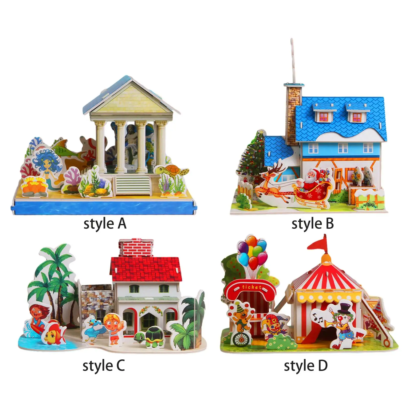 

3D Puzzle Building Model Kits Creative Paper Crafts for Christmas New Year