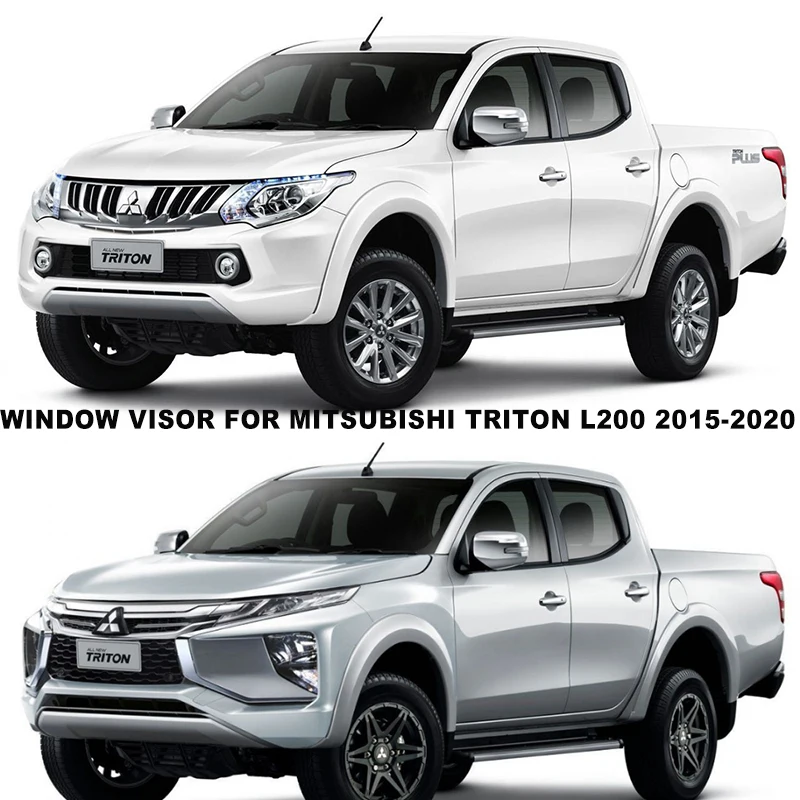 Door Visor For Mitsubishi Triton MQ MR L200 2015 Side Window Deflectors Sun Rain Guard SUNZ car window visor,car window deflectors