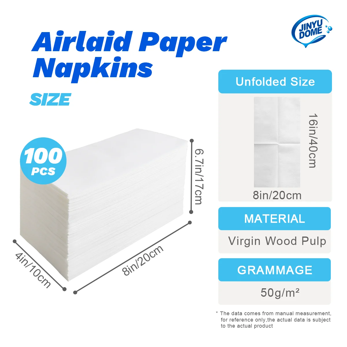 Disposable Tableware Paper Napkins JINYUDOME 100Pcs Disposable Linen-Feel Dinner Napkins 20*40cm White Napkin Towels Prefolded Paper Napkins Pad For Party Wedding