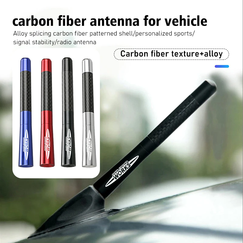 Auto In Fibra Di Carbonio Short Antena Radio Fm Metal Ricevi Accessori Per Mini R60 F56 R56 F54 F57 R70 Jcw John Cooper Works