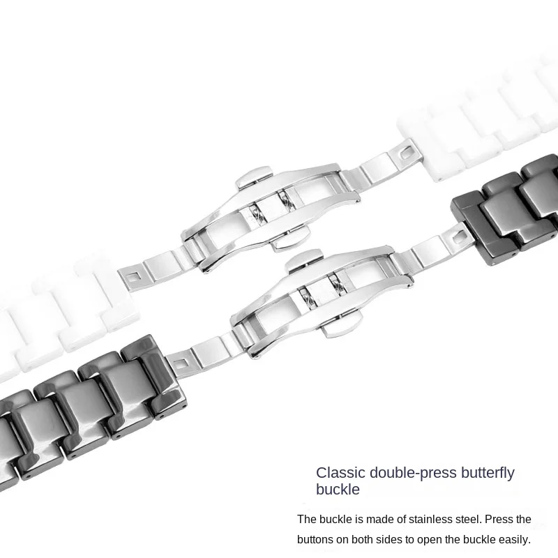 Elegant Pearl Ceramic Watch Strap Bracelet - Multiple Sizes Available