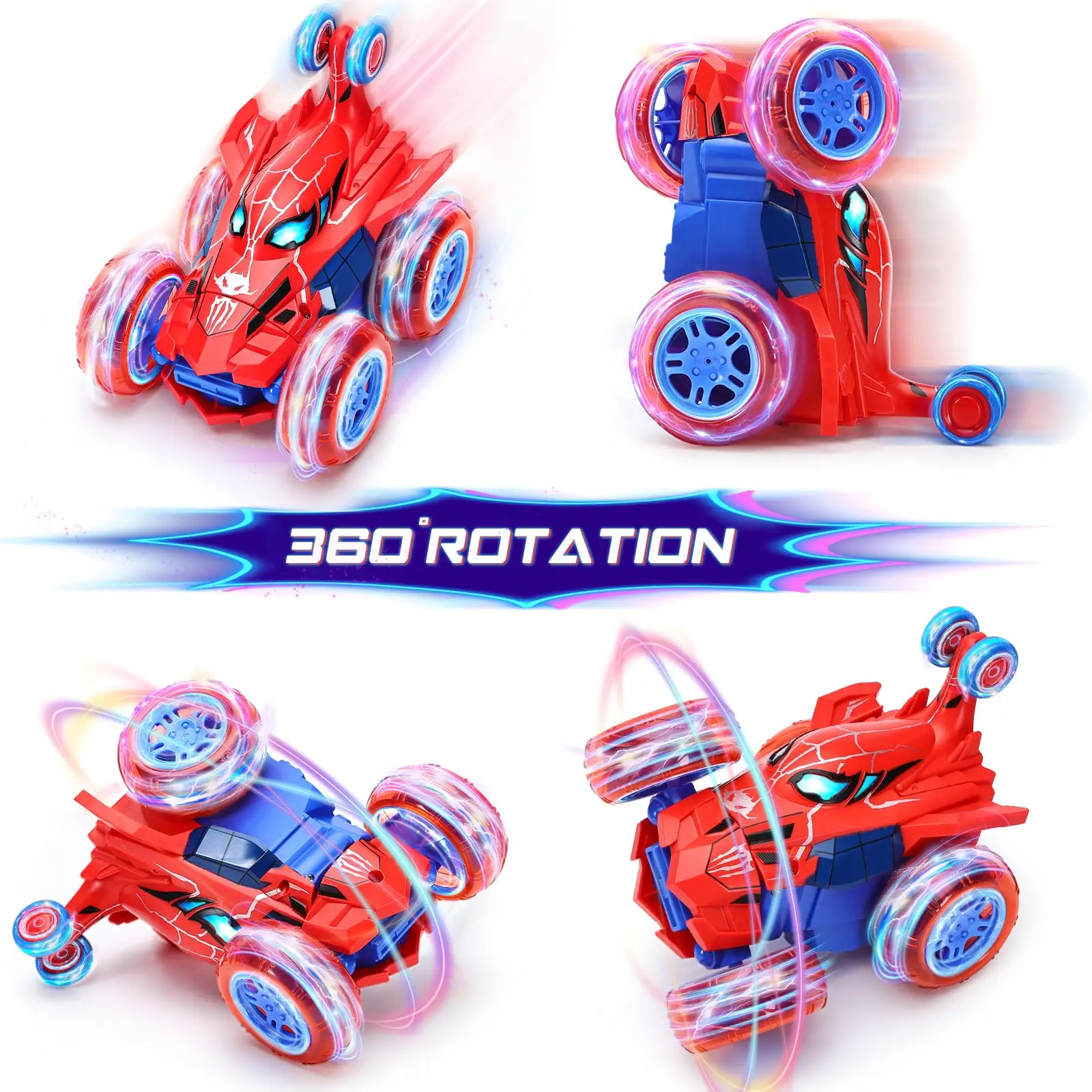 Robot Tank RC Araignée Télécommandé - Jouet Enfant Noir Rouge Rose