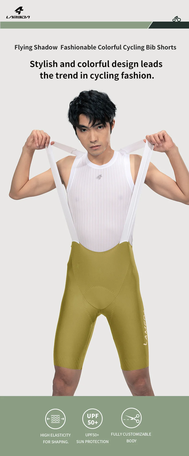 LAMEDA Sommer PRO Radfahren Trägerhose Herren Langstrecken Radfahren Trägerhose Fahrrad Herren Fahrradbekleidung Bergshorts – Detail 2