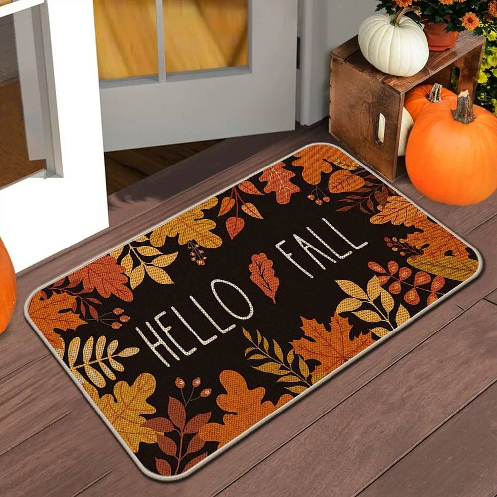 VIKAMA Halloween & Thanksgiving Welcome Mat – Autumn Indoor/Outdoor Non-Slip Door Mat for Home Décor 3