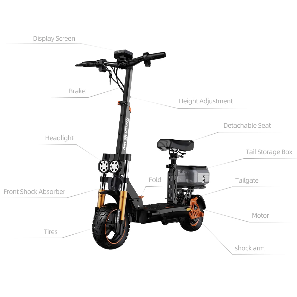 Ruitu M5Pro Powerful 1200w Motor Adult Scooter High Speed 52km/h 48V 20.8ah Battery 10-inch Tire Foldable Electric Scooter