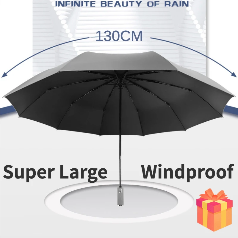 130cm Super Large Fully Automatic Folding Umbrella Windproof Strong