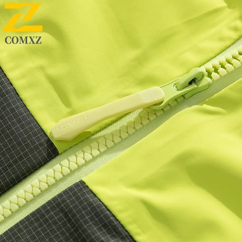 COMXZ Hooded Men Jacket Outdoor Camping Wind Resistant Wear Resistant Motorcycle Coat Casual Fishing Light Autumn Men Outerwear