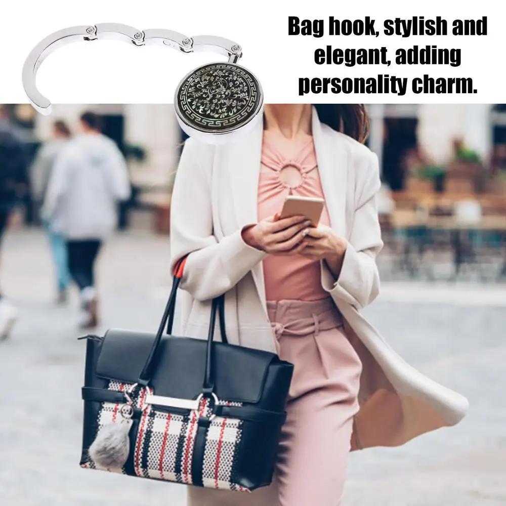 Description Picture 6 of itemPortable Folding Bag Hook Purse Handbag Hanger Women's Bag Storage Holder For Indoor Outdoor Table Use Christmas Gift
