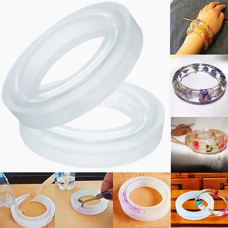 

4PCS Silicone Mould Mold Round For Curve Bangle Bracelet Jewelry Making DIY