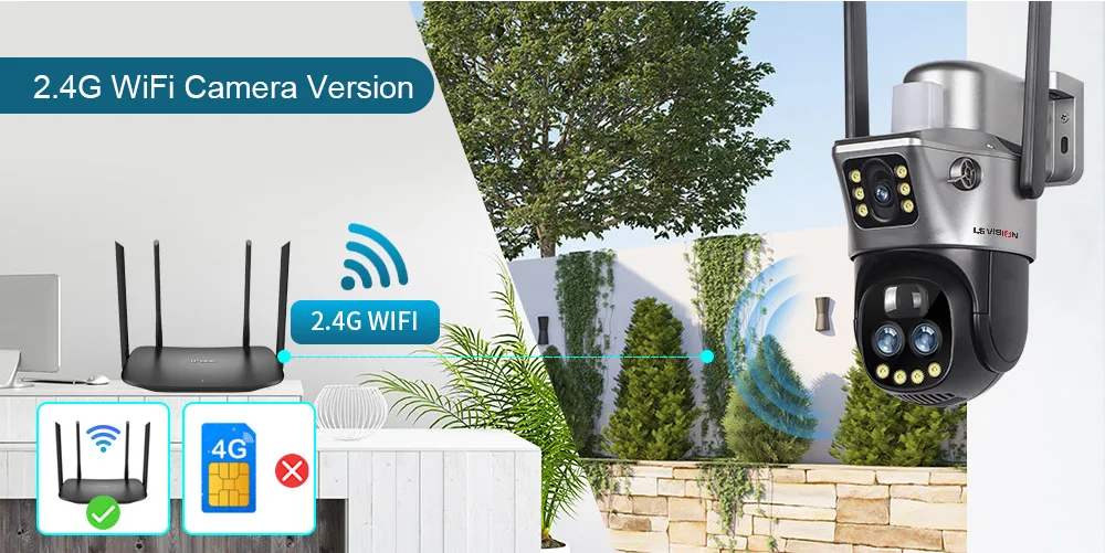 12MP 4G/WiFi Solar Camera Dual Screen Three Lens 10X Zoom Outdoor Surveillance C