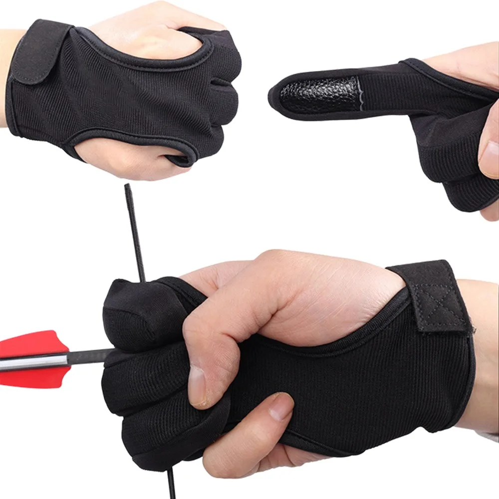 Sports Accessories Outdoor 3 Fingers Protective Gloves Archery Finger Guard Recurve Bow Shooting Hand Guard Protector