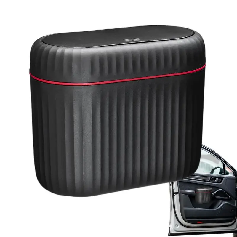 Hanging Car Trash Can with Lid Garbage Storage Organizer Bin Garbage Container Waste Organizer Garbage Box Car Accessories