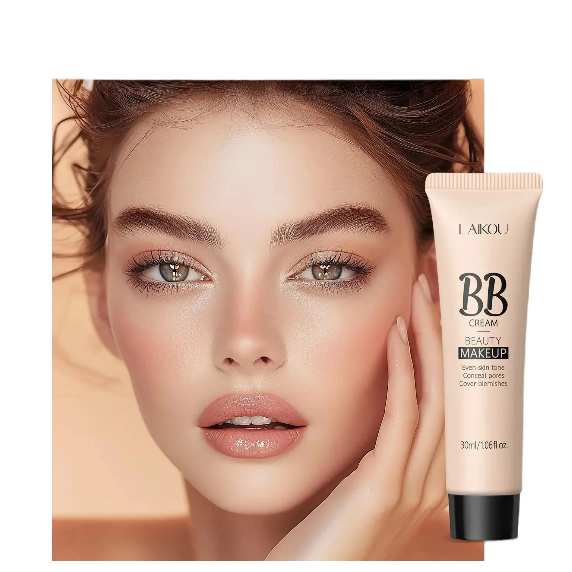 Natural Finish Foundation Cream 30ml Lightweight BB Cover Dark Circles Pores Oil Free Long Lasting Makeup Base